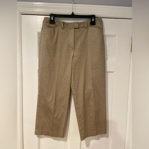 Talbots Petites Patterned Cropped Pants Size 8P – Brown & Cream Geometric Print